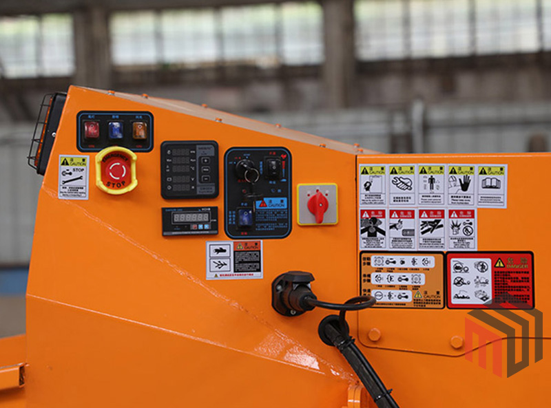Wood chipper control panel